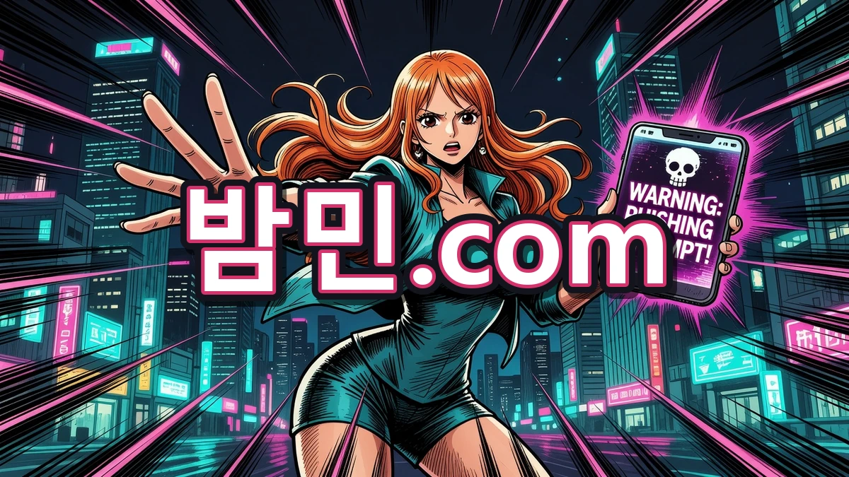피싱 팝업 경고하는 밤민.com 나미